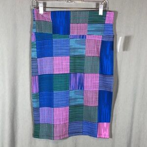 NWT Lularoe Cassie Pencil Skirt - Navy/Pink Colorblock - Sz M